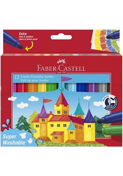 Faber-Castell Jumbo Yıkanabilir Keçeli Kalem 12'li