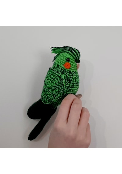 Amigurumi Örgü Oyuncak Yeşil Sultan Papağan Muhabbet Kuşu Açık Yeşil