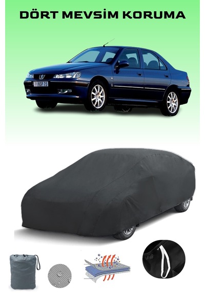 Siyah Peugeot 406 1999 - 2004 Araba Brandası, Oto Örtüsü, Araba Çadırı Siyah