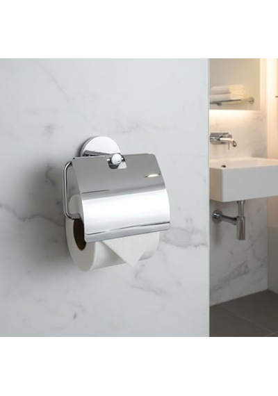 Gümüş Krom Kapaklı Wc Kağıt Aparatı Vidalı Paslanmaz Metal Duvar Tuvalet Kağıtlık Banyo Aksesuarı Diğer
