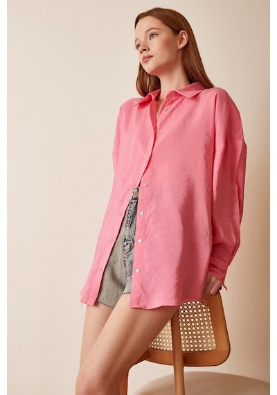Never More Basic Modal Gömlek Pembe