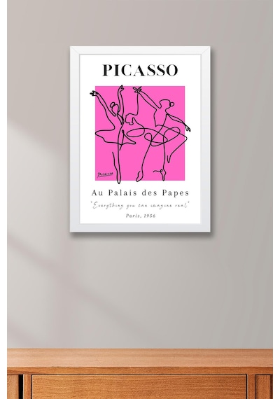 Pablo Picasso Au Paladis Des Papes Sergi Afişi 1956 Çerçeveli Tablo - Eklektik Tarz Duvar Dekoru