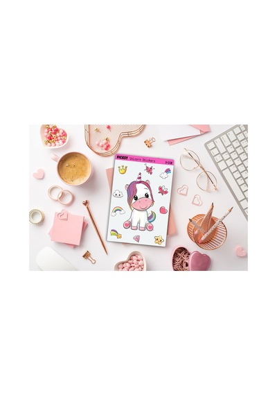 Unicorn Tek Boynuzlu At Sticker Seti - 11 Adet Etiket Çıkartma Diğer