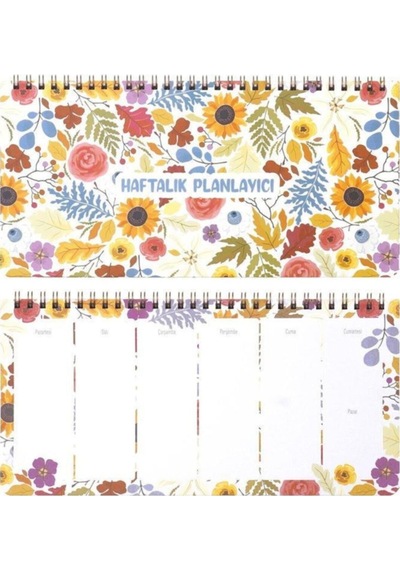 Keskin Color Haftalık Planlayıcı Spiralli 13x27 Cm Sunflower Diğer