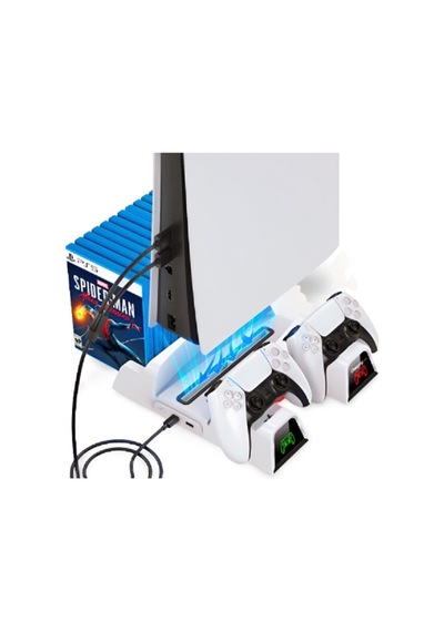 Iv-p5235 Multifonksiyonel Ps5 Disk/ps5 Dijital Uyumlu Led Göstergeli Şarj Stand Soğutucu Fan