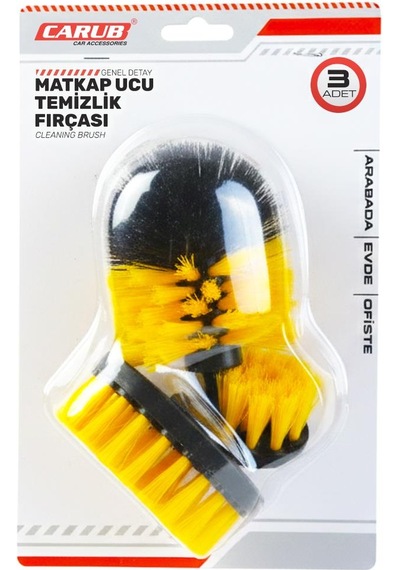 Carub Genel Detay Temizlik Matkap Ucu Fırça 3lüset