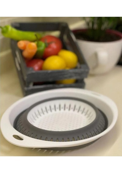Katlanır Oval Süzgeç Lüks Sebze Meyve Süzgeci Akordiyon Süzgeç 31x23cm Plastik Diğer