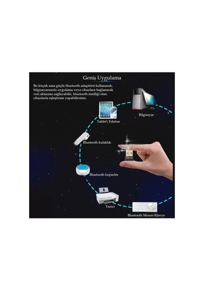 Bluetooth V4.0 Usb Dongle Adaptör 20m Mesafeli Csr 4.0 Tak Çalış 27623418