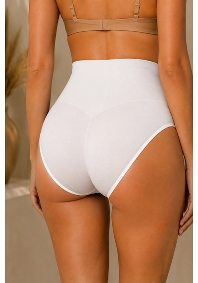 Fit Women Kadın Toparlayıcı Yüksek Bel Esnek Beyaz Külot
