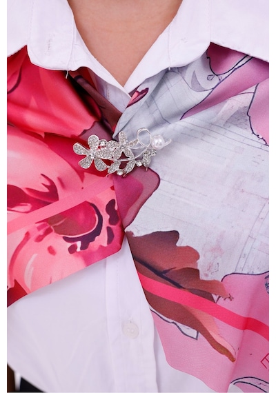 Aşk Çiçeği Model Fular Bandana Şal Estascarf 70x70 Cm Renkli