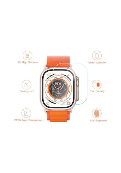 Apple Uyumlu  Watch Ultra 49mm Ekran Koruyucu Flexible Esnek Cam 2 Adet