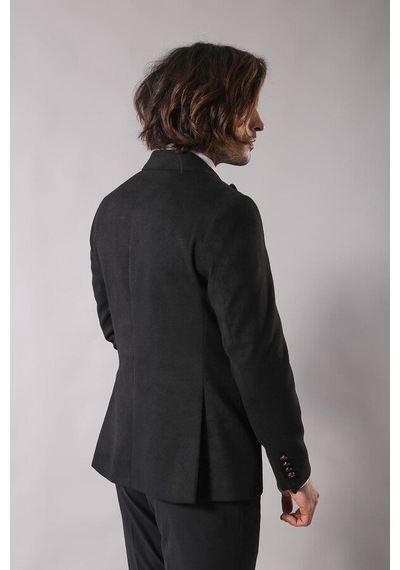 Wessi Tek Düğme Slim Fit Siyah Ceket Siyah