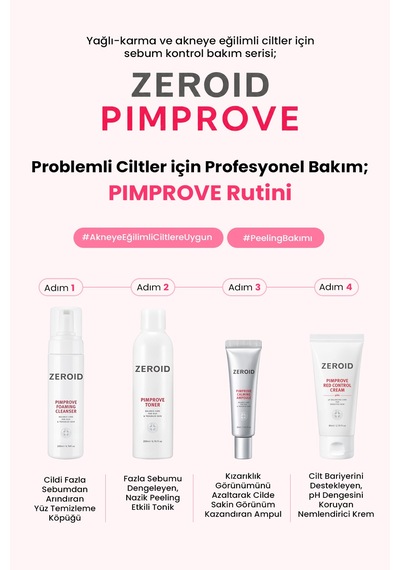 Akneye Eğilimli Ciltler İçin Yağ-nem Dengesi Sunan Jel Krem Zeroıd Pimprove Moisturizer