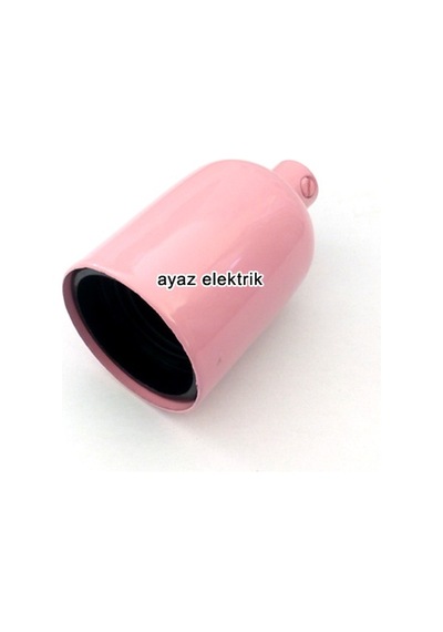 Dekoratif Metal Pembe Lale E27 Duy ve Demir Kablo Kilitli