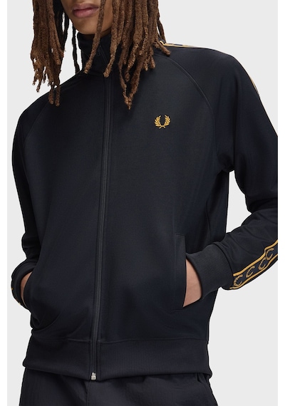 Fred Perry Kontrast Şeritli Logolu Dik Yaka Fermuarlı Sweat Erkek Sweat J5557 248 Lacivert