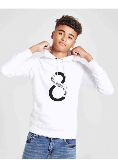 Tshirthane Sense8 I Am Also A We Baskılı Unisex Çocuk Kapüşonlu Beyaz Sweat
