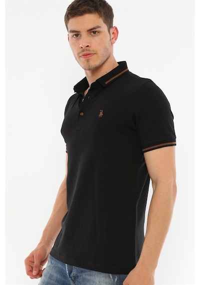 T8586 Dewberry Erkek Polo Yaka T-shırt-siyah Siyah