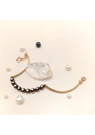 0.45ct Elmas Taşlı Yarı Kelepçe Bileklik Künye 8 Ayar Altın Hd Videolu