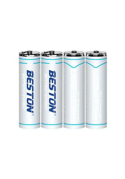 Beston Usb 1.5v Aa Lithium Şarjlı Pil Yüksek Kapasiteli Usb-c Şarjlı Aa Pil 4'lü 2200mah
