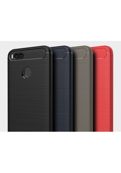 Xiaomi Mi 5X Dark Ultra Koruma Karbon Fiber Doku Silikon Kilif 279048454 - Renk / Kirmizi