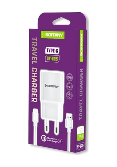 Soffany Sy-225 3.0 Type-C Usb Hızlı Seyahat Şarj Aleti