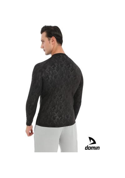 Hnc Sport Erkek Uzun Kol Compression Fitness Gym Body Tshirt Siyah Melanj