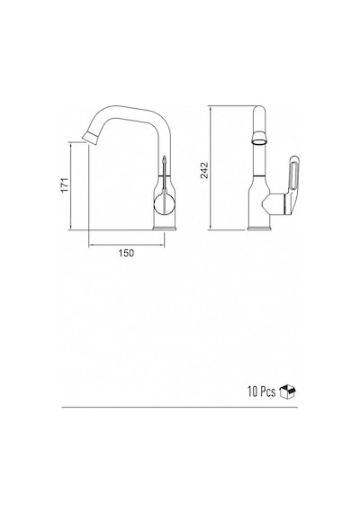 Stello Lavabo Bataryası Mat Altın Vm-1404