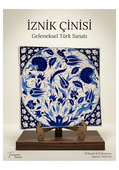 Geleneksel El Yapımı Çini Karo Tablo 20x20 Cm 1 Adet
