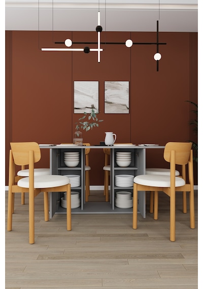 Lüks Yemek Odası Takımı 3 Parça %100 Mdf Konsol Yemek Masası Tv Ünitesi Yt01 Kül Gri Lüks Yemek Odası Takımı 3 Parça %100 Mdf Konsol Yemek Masası Tv Ünitesi Yt01 Kül Gri