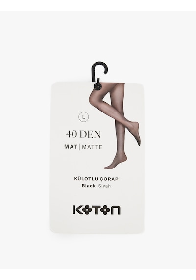 Koton 40 Den Mat Görünümlü Külotlu Çorap Siyah 7wak80252aa