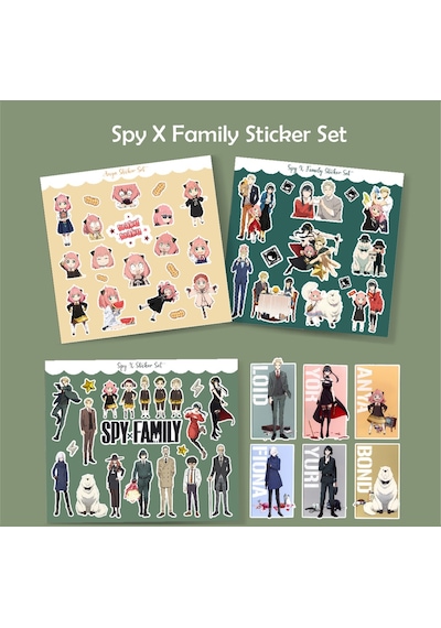 Spyxfamily 4 Farklı Sticker Set Etiket Kağıdı