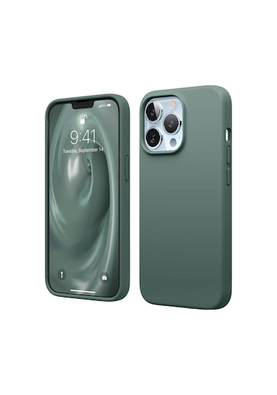 Apple Uyumlu iPhone 13 Pro Max  Silikon Kılıf - Pastel Renk Tonu Esnek Tam Koruma Kapak - Yeşil