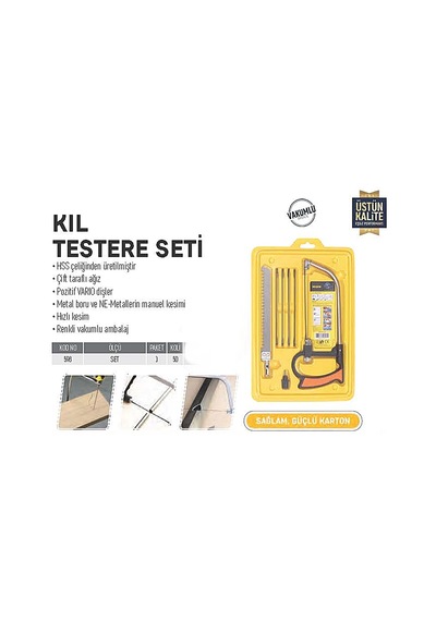 Kıl Testeresi Seti Takımı 7 Parça