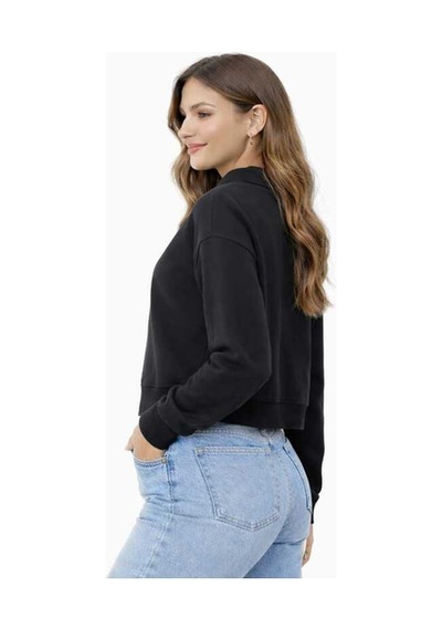 Bebuy Sweatshirt Yarım Fermuarlı Siyah