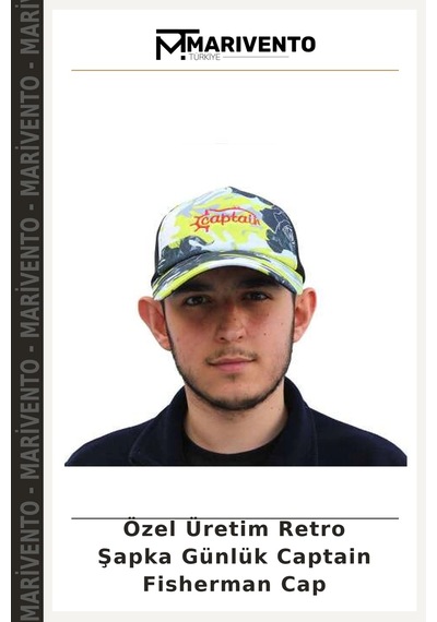 Marivento Özel Üretim Retro Şapka Günlük Captain Fisherman Cap Camo Red