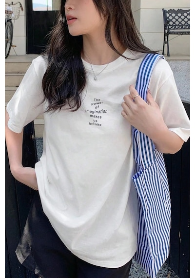 Unisex The Power Of Baskılı Tasarım Tshirt Beyaz
