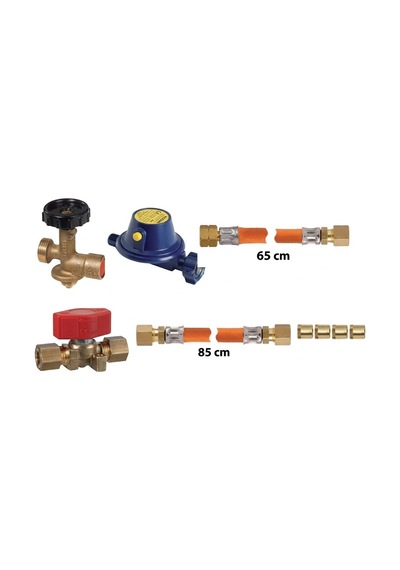 Marin Tekne Yat Ve Karavan Tipi Tüpgaz Lpg Bağlantı Tesisat Kiti - Regülatör Dedantör , Emniyet Vanası Ve Hortum Seti 65cm + 85cm