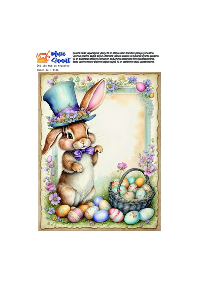 Mavi Sanat Ütü İle Rub On Transfer Kağıdı A4 Model No: 0106