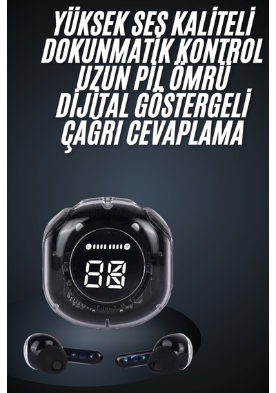 Ultrapods Led Göstergeli Oyuncu Kulaklığı Anc Destekli Bluetooth 5.3 Belirtilmemiş