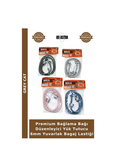Premium Bağlama Bağı Düzenleyici Yük Tutucu 6mm Yuvarlak Bagaj Lastiği