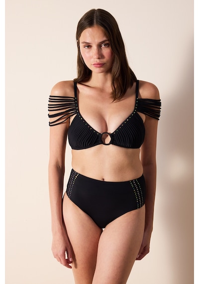 Penti Cara Yüksek Bel Taşlı Siyah Bikini Altı - Gamze Erçel Koleksiyonu Plııxqgı24ıy-bk5