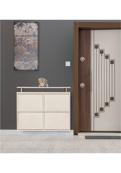 Kaser Metal Krem Ayakkabılık 2+2
