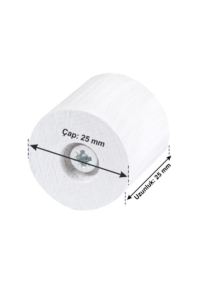 Lexroo Masa Sandalye Mobilya Koltuk Ayak Yükseltici 6'lı Boy 25 Mm Çap 25 Mm Beyaz