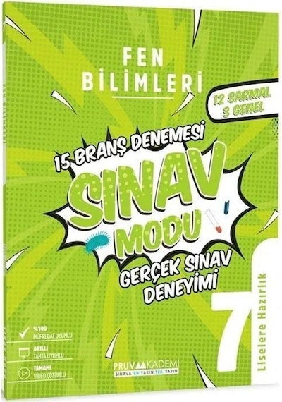7. Sınıf Fen Bilimleri Sınav Modu 15 Deneme Pruva Akademi