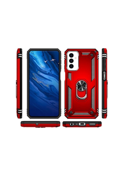 Galaxy M23 Kılıf Zore Vega Yüzüklü Standlı Zırh Kılıf