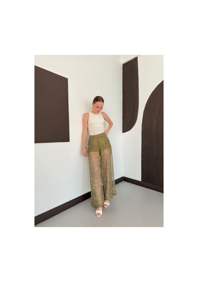 Verymoda Pullu File Pantolon D3134 Haki