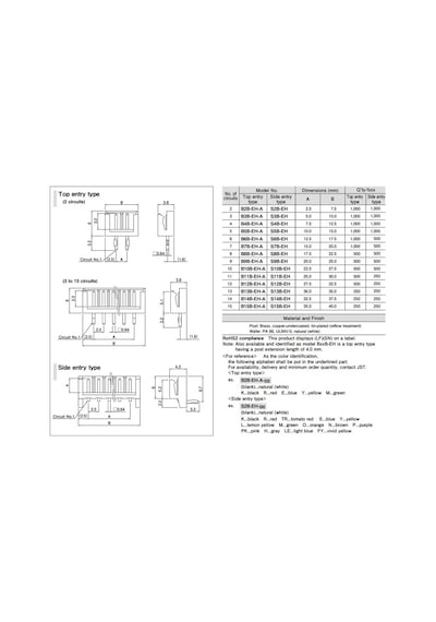 3 Pin Jst-eh 2.5mm Düz Konnektör Erkek B3b-eh-a Lf Sn
