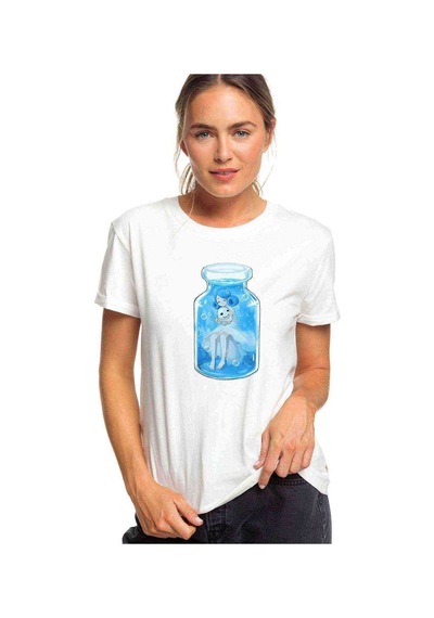 Anime Fairy Tail Glass Guild Emblem Baskılı Beyaz Kadın Tshirt (534308939)