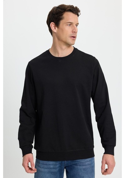 Tudors Erkek Relax Fit Rahat Kesim %100 Pamuk 2 İplik Bisiklet Yaka Siyah Sweatshirt-41514 Siyah Tudors Erkek Relax Fit Rahat Kesim %100 Pamuk 2 İplik Bisiklet Yaka Siyah Sweatshirt-41514 Siyah