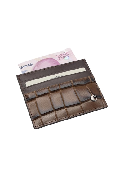 Cacharel Kahve B.kroko Unisex Deri Kartlık 0244b8k Kahverengi